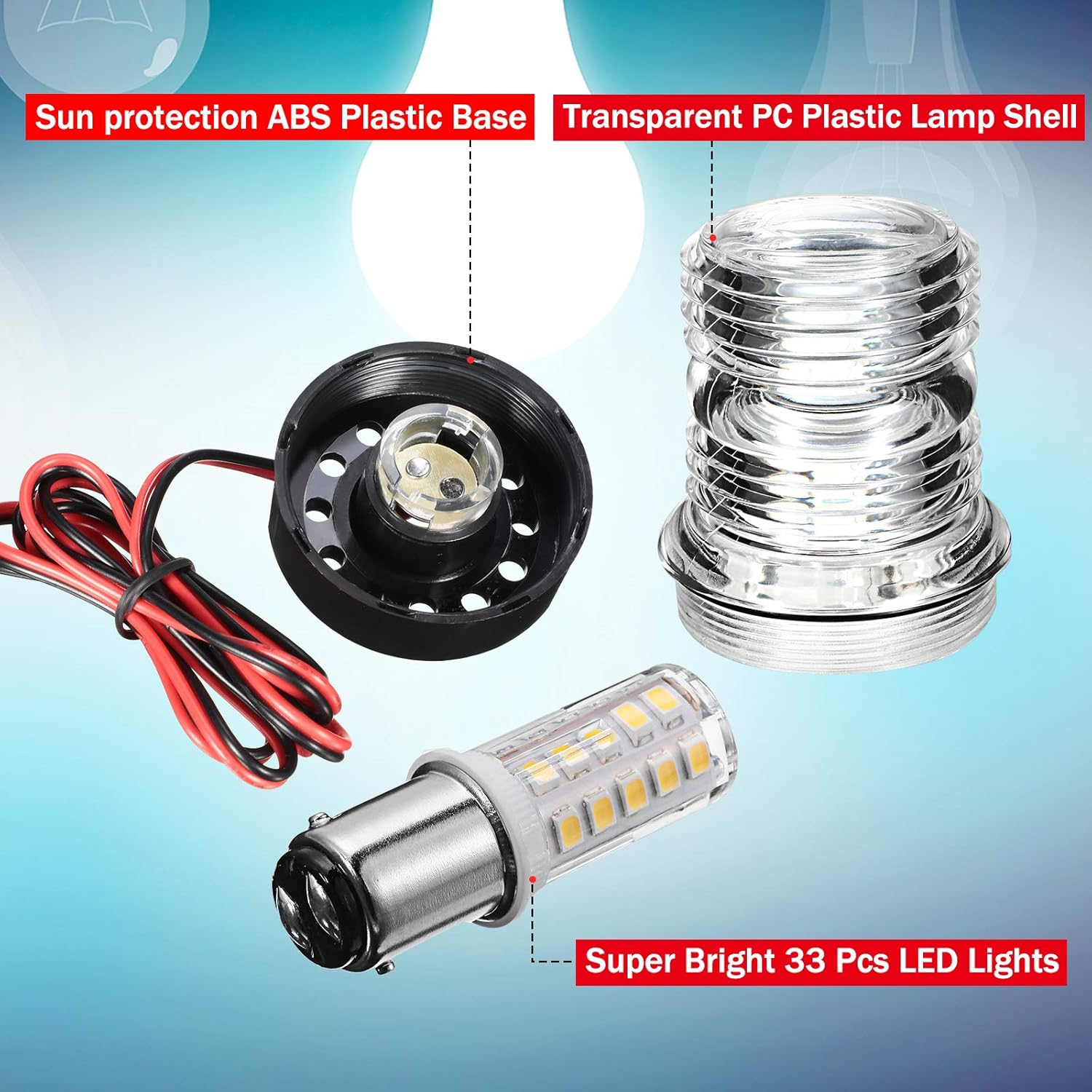 Boat All Around LED Fixed Mount Light Boat LED Navigation Light Splashproof 360 Degree LED Lights Marine Around Light for Marine Yacht Boat Vessel White Waterproof Signal Lights, DC 10-24 V: Home Improvement