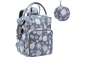 KOKNIT Large Capacity Knitting Bag Backpack Crochet Bags and Totes Organizer for Women Yarn Bags Case for Crocheting and Carrying Crochet Accessories Knitting Needles Crochet Hooks (Grey)