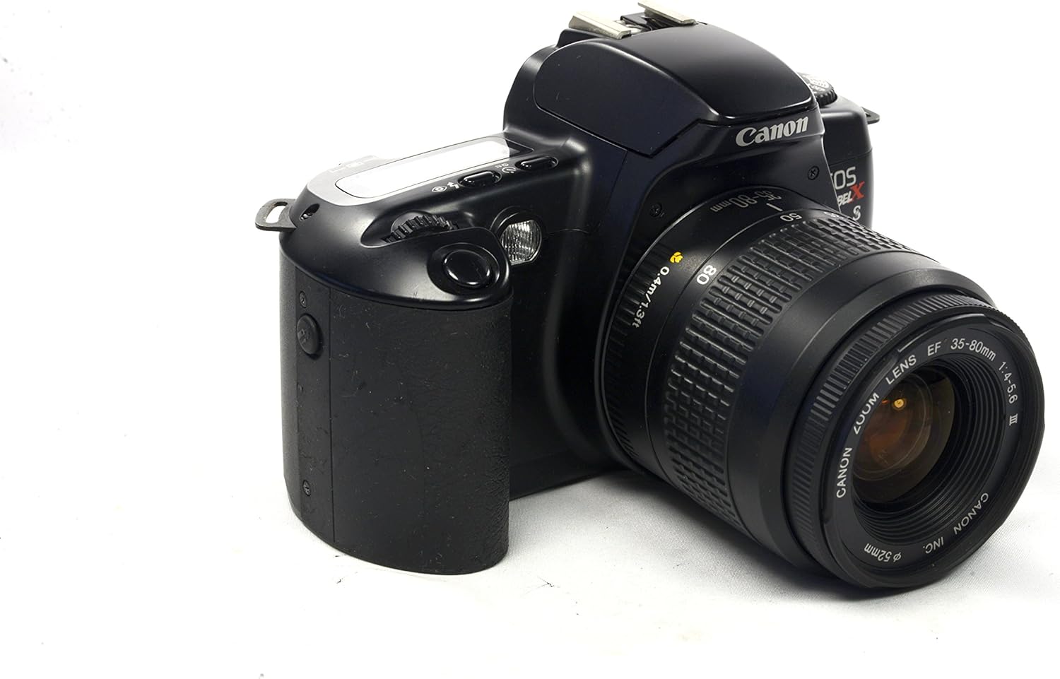 Black Canon EOS Rebel X S 35mm Film SLR Camera Body & Lens Point