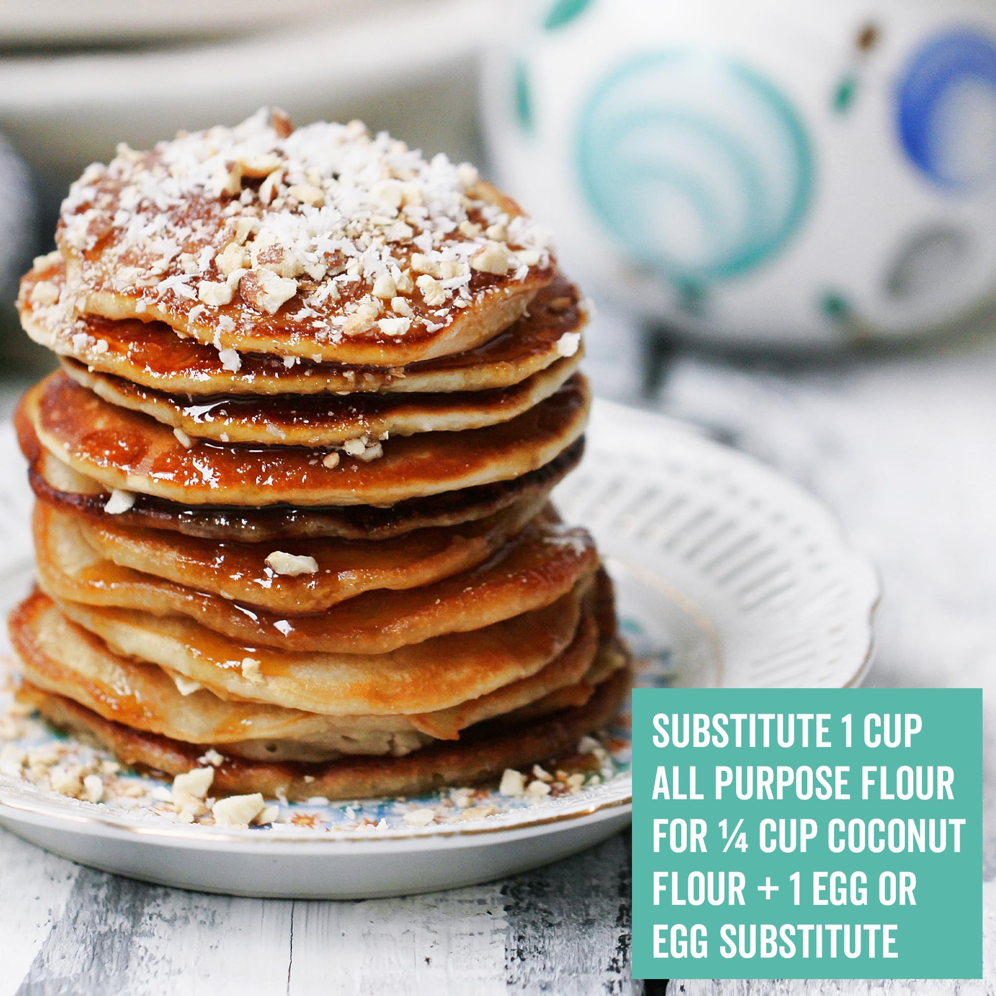 Viva Naturals Organic Coconut Flour (4 lbs) - Gluten Free Flour Substitute for Keto, Paleo and Vegan Baking, Low Fat and Good Source of Fiber Coconut Baking Flour, Non-GMO, Unbleached and Unrefined, 1.81 kg