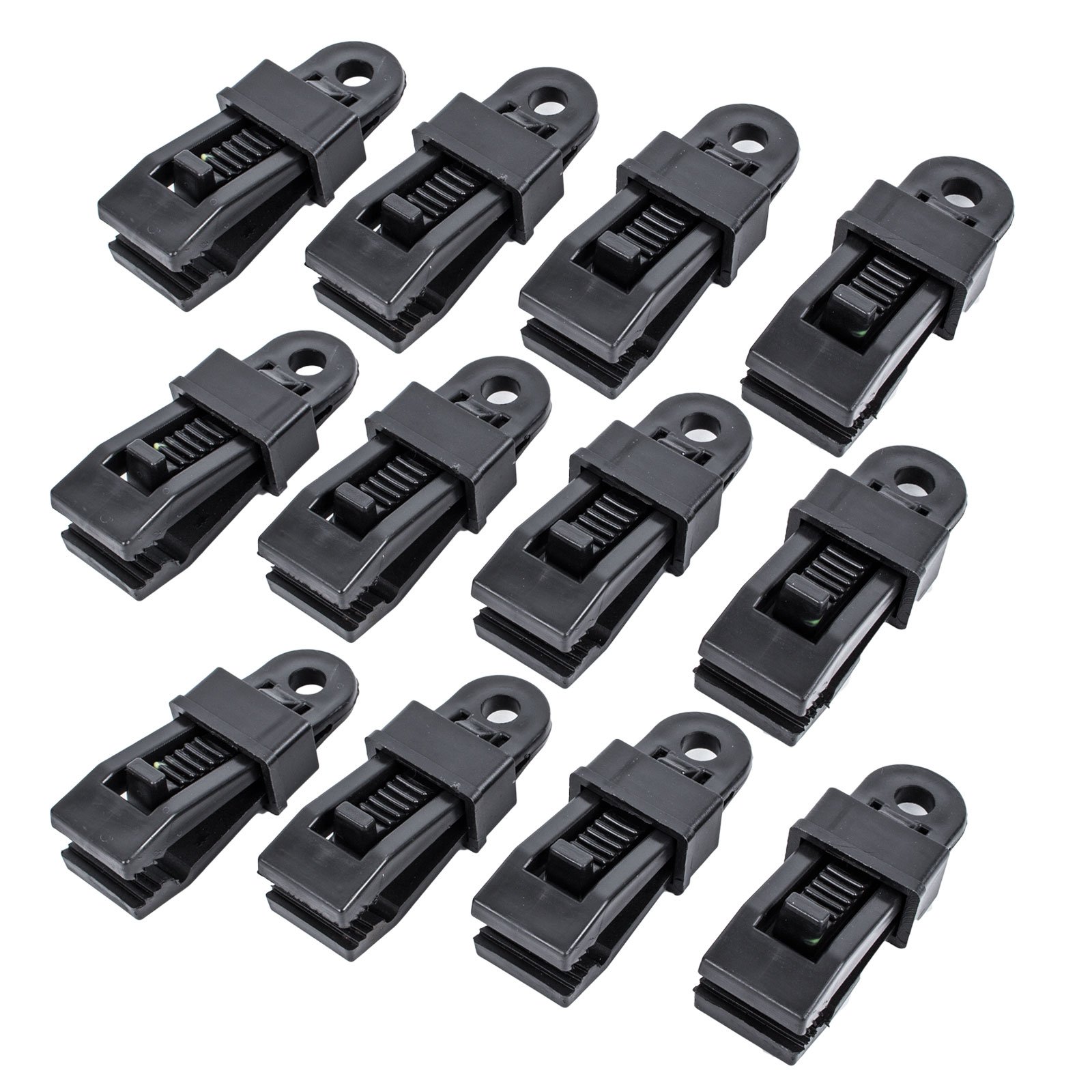 Set of 12&nbsp;tent porch carpet clips, plastic, interlocking