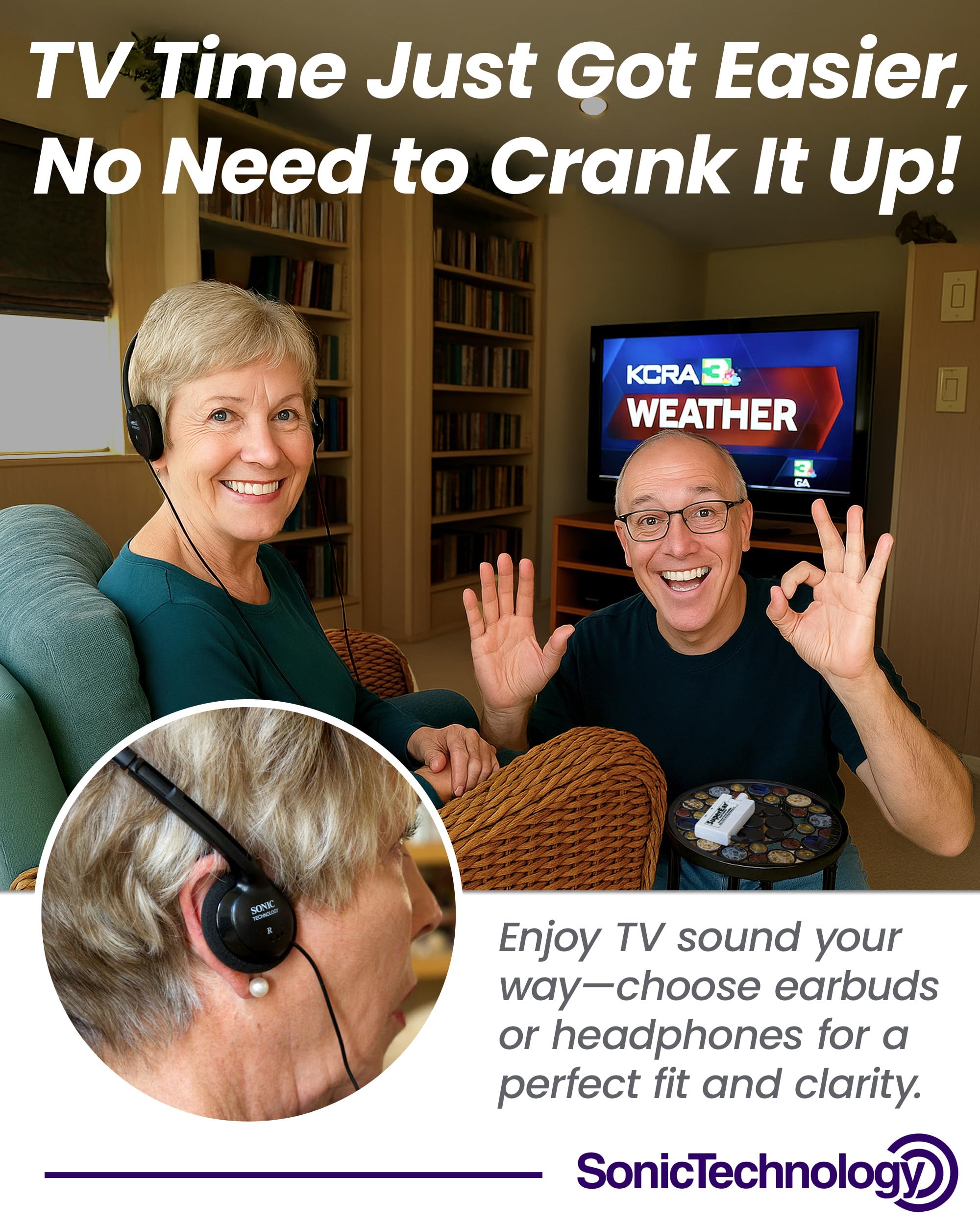 SuperEar Model SE5000 (PSAP) for Seniors - Hearing Amplifiers for Seniors, Super Ear Personal Sound Amplifier, Sound Amplifier Listening Device and Audio Accessories in 50dB Ambient Sounds Increase