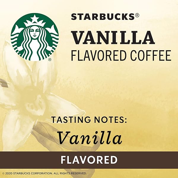 STARBUCKS FLAVORED K-CUP COFFEE PODS — VANILLA FOR KEURIG BREWERS — 1 BOX (10 PODS)