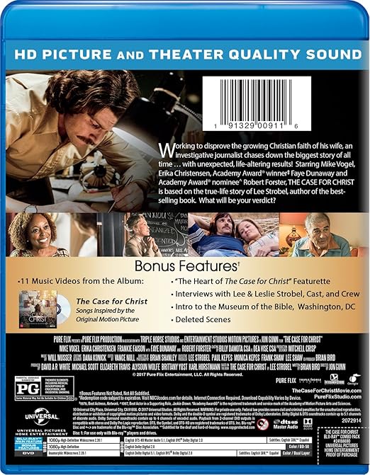 The Case For Christ Blu Ray Import Amazon Ca Mike Vogel Erika Christensen Faye Dunaway Robert Forster Jon Gunn Dvd