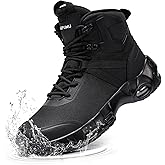 KEFUWU Military Tactical Boots Women Wide Waterproof 6 Inches Lightweight Durable Side-Zip Combat Hiking Work Boots Non Slip