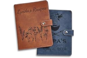 Personalized Recipe Book, Handmade Blank Notebook to Write in Your Own Recipes, 17 Custom Cover Designs, Handcrafted Gift for