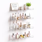upsimples 4 Pcs 15" Acrylic Shelves for Wall Storage and Organizer, Clear | Transparent Design Highlights Skincare, Perfume, Easy-to-Find Versatile Floating Shelves for Bathroom, Bedroom and Playroom