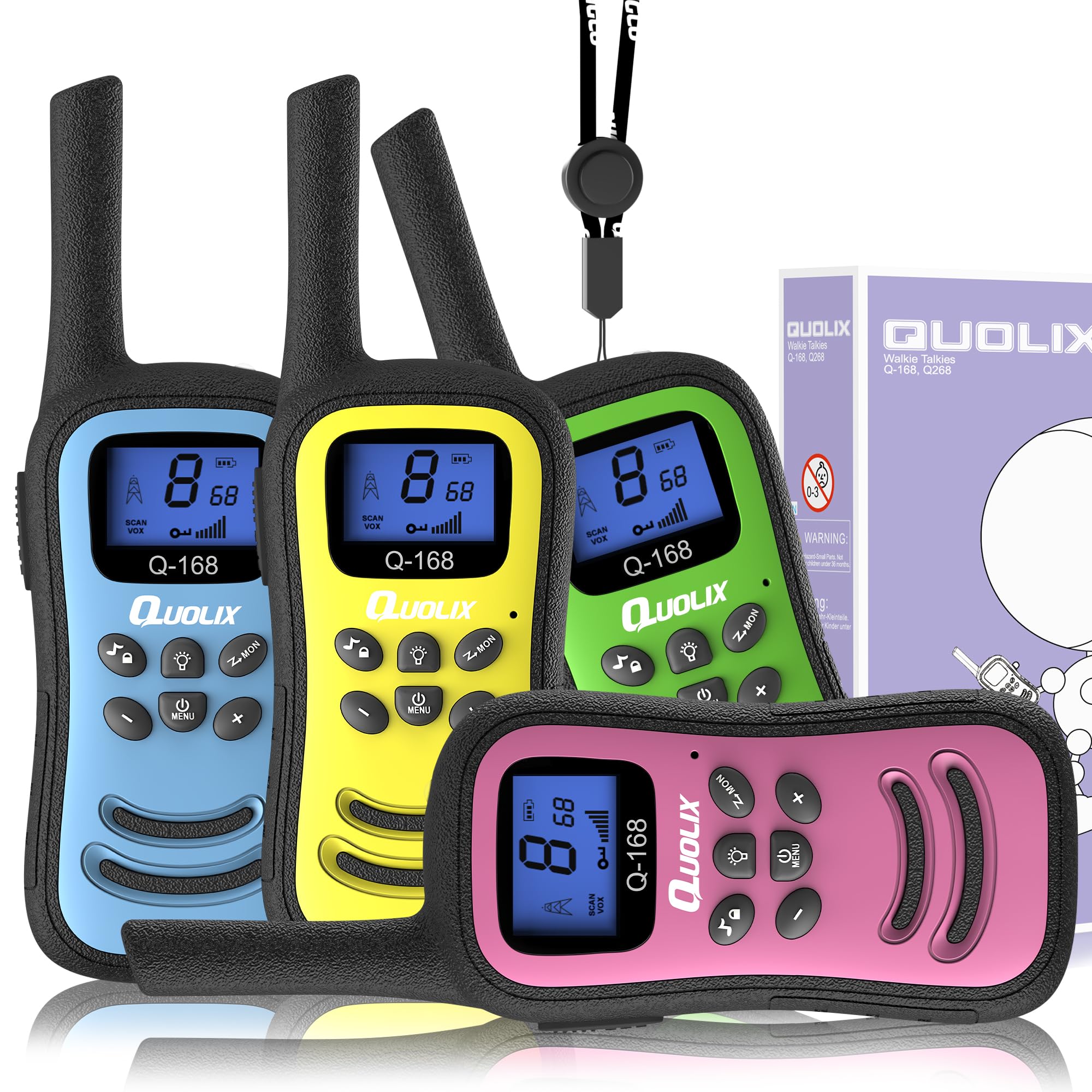 Photo 1 of Quolix Walkie Talkies for Kids Rechargeable, Toys for Age 5-13 Girls LED Flashlight, VOX, Easy to Use Kids Walkie Talkies Long Range for Christmas Birthday Gifts Indoor and Outdoor Toys