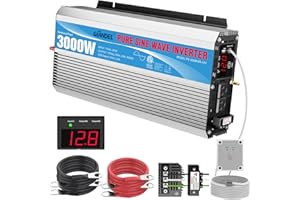 GIANDEL 3000Watt Pure Sine Wave Power Inverter ETL UL458 Listed 12V DC to 110V 120V AC with 30FT Wired Remote 30Amps Hardwire Terminals for Off-Grid Solar RVs Camper Truck Hurricane