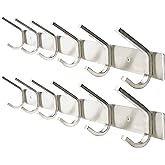 WEBI 2 Packs, Heavy Duty Stainless Steel 304 Hook Rail Coat Rack, Satin Finish, Great Home Storage & Organization for Bedroom, Bathroom, Foyers, Hallways
