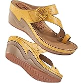 Womens Sandals Wedge 2026: All-Day Comfort Orthopedic Wedges Flip Flops Casual Walking Shoes with Adjustable for Summer Dressy