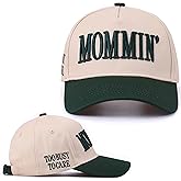 Vintage Two-Tone Trucker Hat Adjustable Baseball Cap with Mommin Embroidery Ponytail Fit Unisex Outdoor Casual Headwear