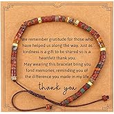 Nogeqi Beaded Bracelets for Women, Thank You Gifts for Women, Inspirational Gifts Jewelry for Graduation Mothers Day Christmas Birthday Teacher Appreciation Office Gift for Coworkers Employee Boss