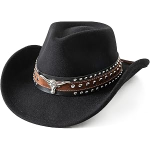 Lanzom Boys Girls Cowboy Hat for Kids Cowgirl Hat for Toddler Cowboy Hat with Buckle Belt