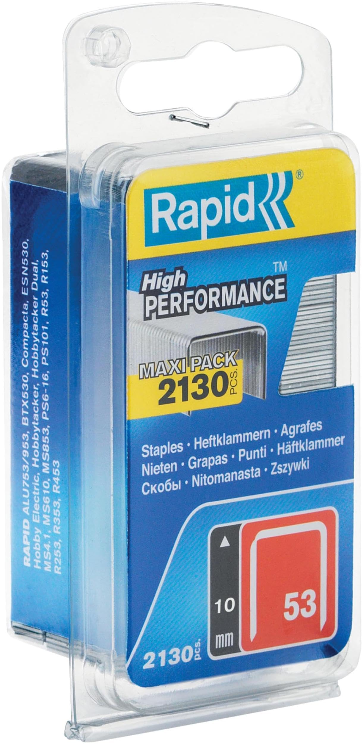 Rapid High Performance Staples, No.53, Leg Length 10 mm, 5000743 - 2130 Pieces