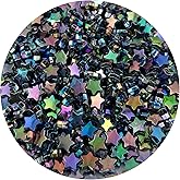 Daiyifiy 400Pcs Acrylic Star Beads, AB Colors Star Shape Beads Crystal Star Beads for Jewelry Making DIY Bracelet Earring Necklace Key Chains(114- Black AB)