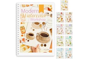 ADEVIAN Watercolor Workbook, Watercolor Workbook Paint Book Beginner Friendly, 12 Different Patterns Stress-Relieving Art Crafts for Creative Exploration Gift for Women Adults Teens (Autumn, 1)