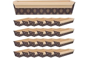 Homoyoyo 25Pcs Paper Loaf Baking Pans with Easy Demoulding and Uniform Heat Conduction, Boat-Shaped for Home-Cooked Dishes