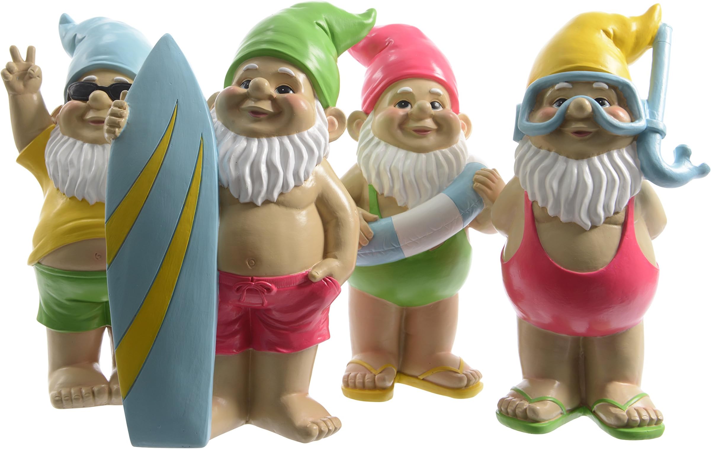 Direct Global Trading 28.5cm Large Seaside Fun Garden and Home Gnomes (Set of 4)