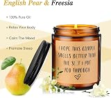 wompolle Scented Candle English Pear & Freesia Gift for Mum Dad Home Fragrance view 2
