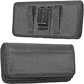 DpS Cell Phone Holster for iPhone SE 2020/2022, iPhone 8,7,6s,6,13 Mini/12 Mini- Phone Belt Holder Case with Clip, Heavy Duty Nylon Carrying Pouch w Card Holder (Fits Otterbox Cover on),Black (Small)