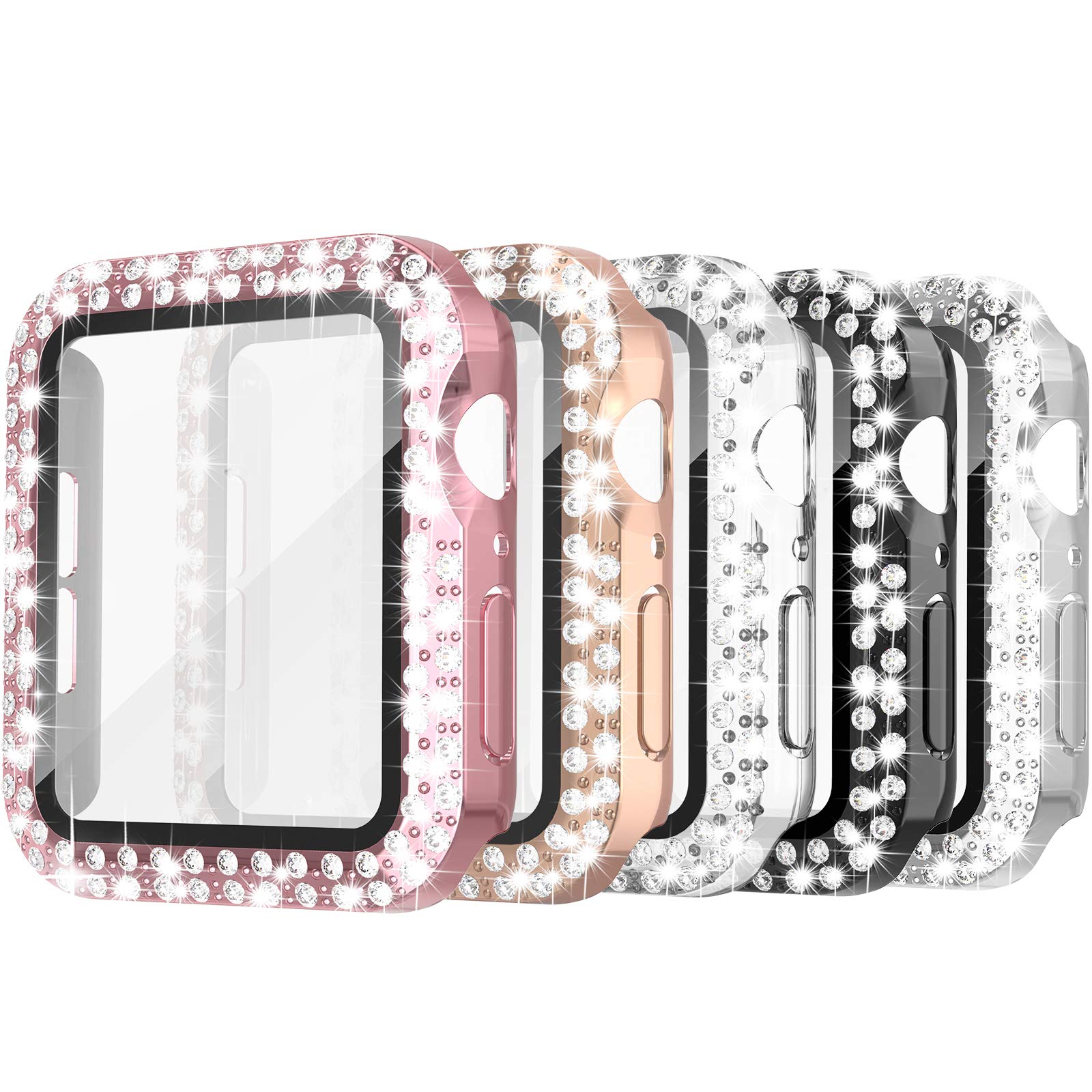 Photo 1 of *MINOR DAMAGE - USED*
Simpeak 5-Pack Women Bling Screen Protector Case Compatible with Apple Watch 38mm 40mm 41mm 45mm Series 10 42mm 46mm, Screen Case Compatible with iWatch Series 10 9 8 7 6 5 4 3 2 1 (44mm)