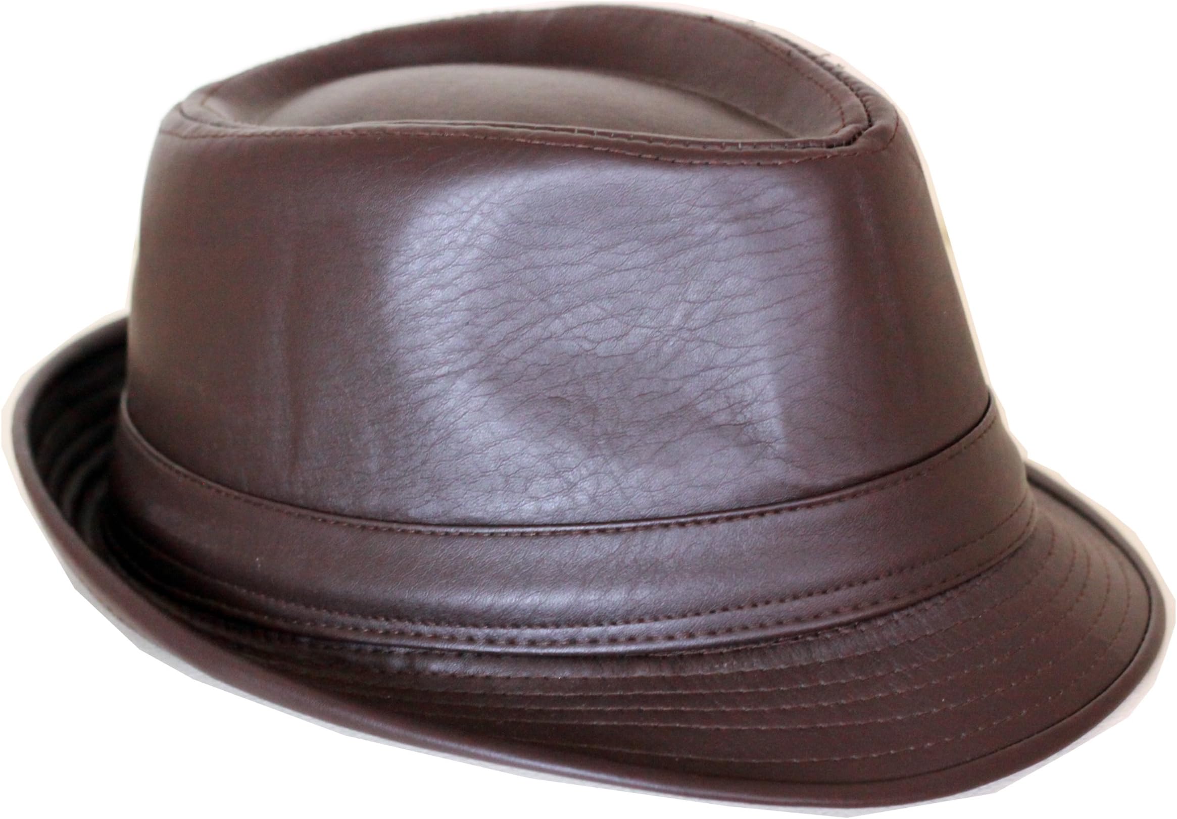 FedoraSale Leather Fedora Hat - Brown