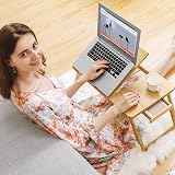 SONGMICS Bamboo Laptop Desk Foldable Bed Table 5 Tilt Angles 55x35 cm view 2