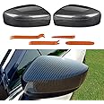 JDMON Door Rearview Mirror Cover Cap Replacement for 2011-2012 Infiniti G25, 2008-2013 G37, 2015 Q40, 2014-2015 Q60 Sedan Coupe Side Door Mirror Cover Cap Trim 2PCS (Carbon Fiber Style)
