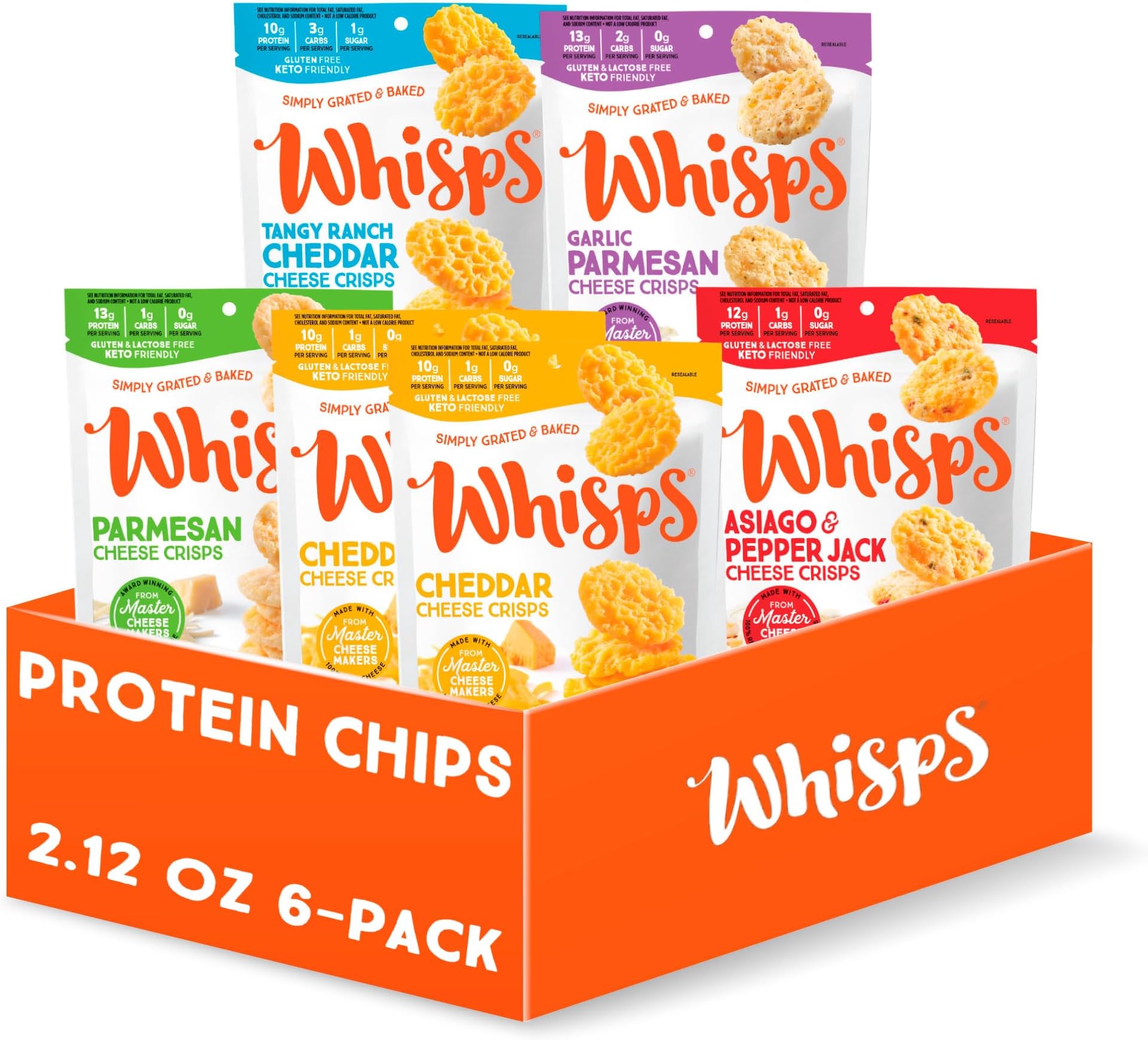 Whisps Cheese Crisps Variety Pack Protein Chips Healthy Snacks