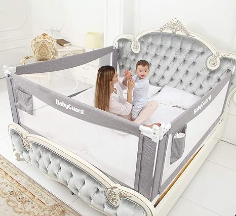 Amazon Com Babyguard Bed Rails For Toddlers Extra Long And Tall Specially Designed For Twin Full Queen King California King Bed Mattress 1 Side 54 Kitchen Dining