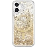 Case-Mate iPhone 17 Case [Compatible with MagSafe] - Liquid Glitter Phone Case with 12ft Drop Protection - Premium Magnetic Cover for iPhone 17 - Gold Waterfall