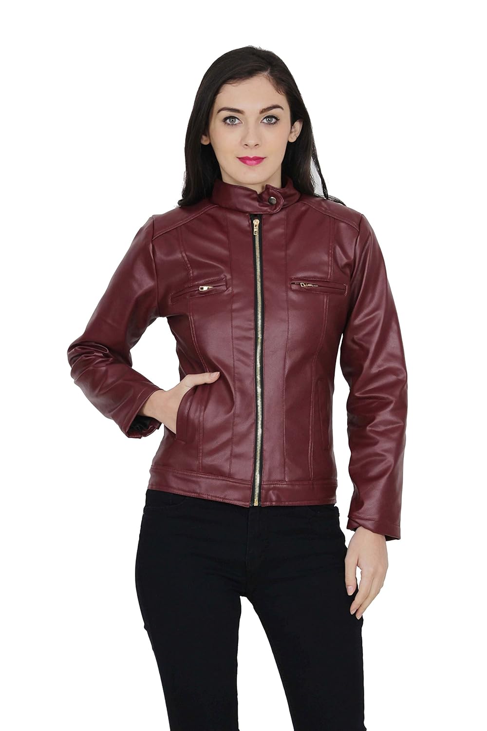 girls shopping leather full sleeve casual jacket for women | girls