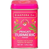Diaspora Spice Co. Pragati Turmeric Powder - Single-Origin Indian Spice | Single-Origin Heirloom Turmeric from India, High Curcumin (5.2%), Fresh Harvest Spice for Cooking, Golden Milk &amp; Lattes (48g)