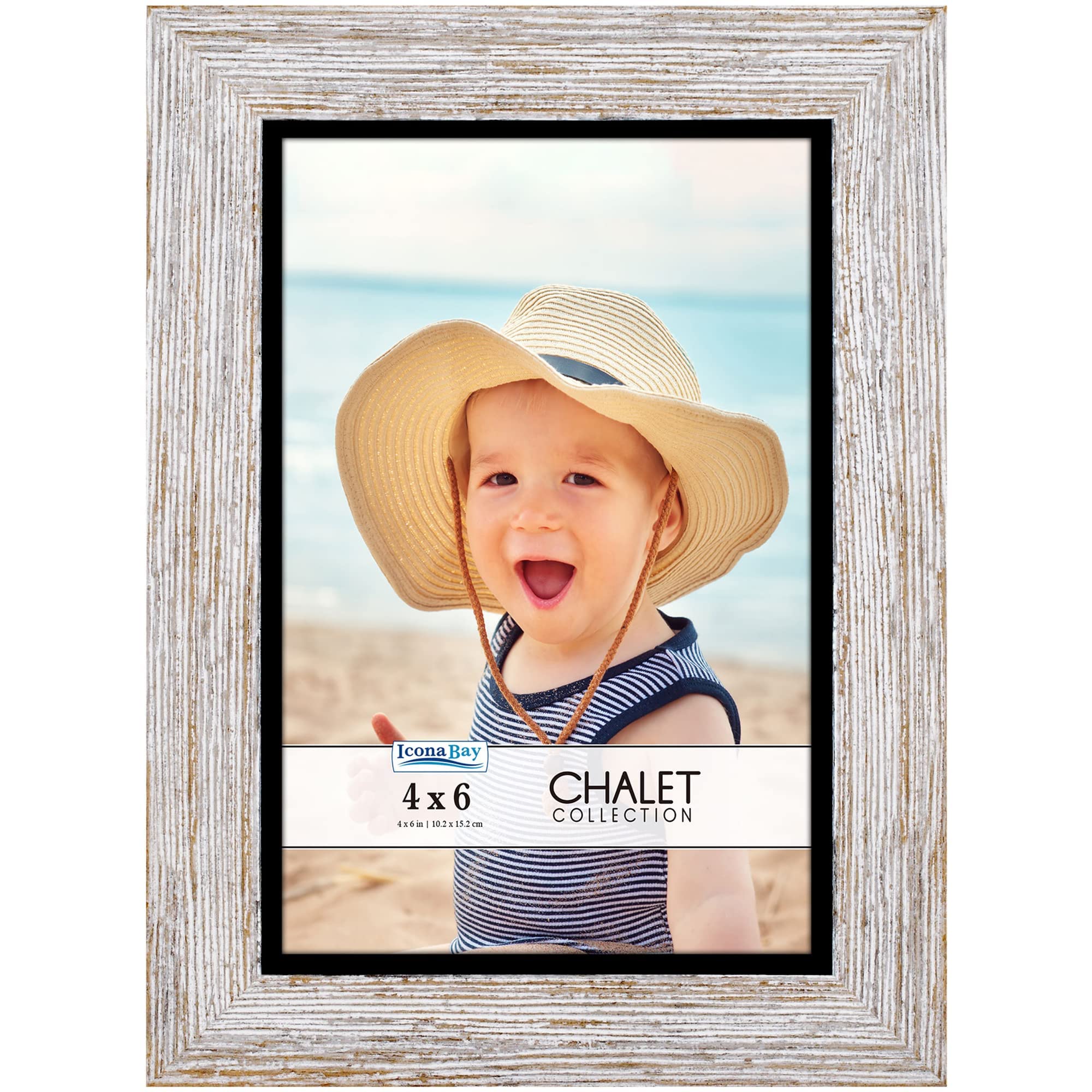 Icona Bay 6x4 Transom Brown Picture Frame, Rustic Casual Style 6 x 4 Photo Frame, Table Top or Wall Mount, Chalet Collection