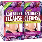 Applied Nutrition 14-Day Acai Berry Cleanse Digestive Reset (2 Pack) | Bloating &amp; Digestive Support | Acai Berry + Milk Thistle | 14-Day Program &amp; Weight Management Support Flush | 2 X 56 Tablets