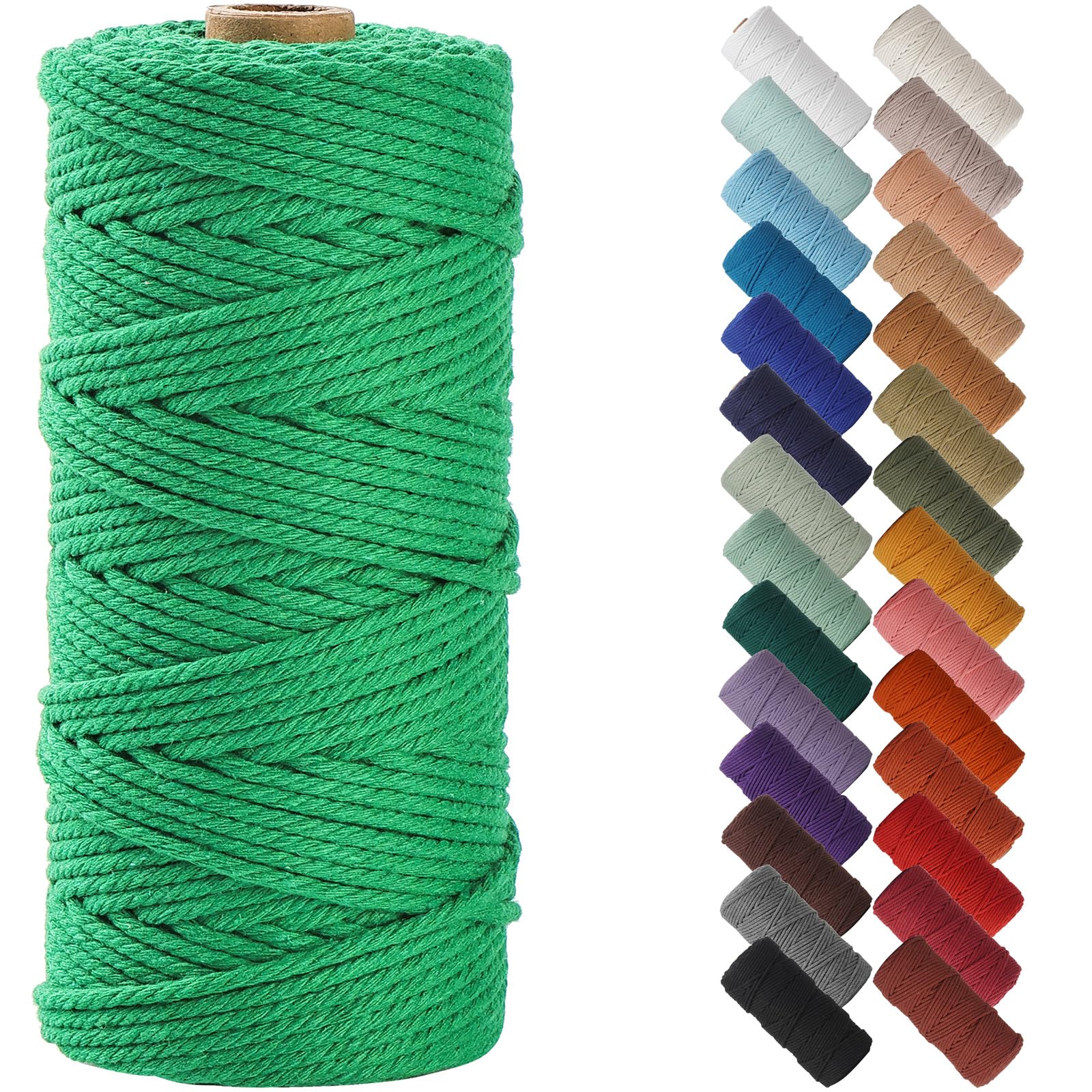 NOANTA Emerald Macrame Cord 3mm x 109yards, Colored