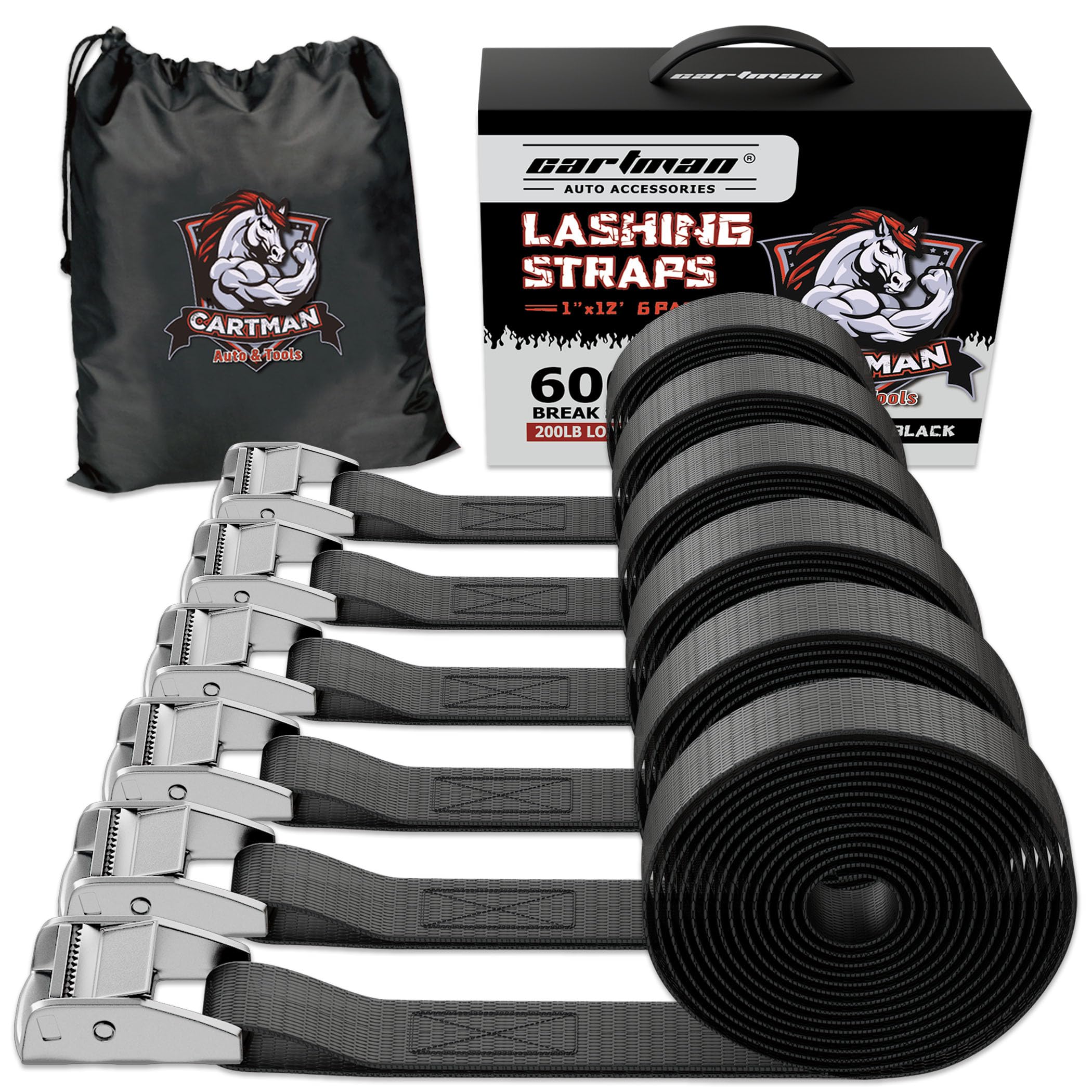 Cartman 1" x 12' Lashing Straps Cargo Tie-Down