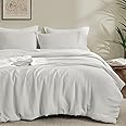 PHF Cotton Muslin Comforter Set Queen Size – Ultra Soft, Breathable & Lightweight Bedding Set for All Seasons, 3 Pieces - 1 Comfy Comforter 90"x90", 2 Pillow Shams 20"x26", Light Grey