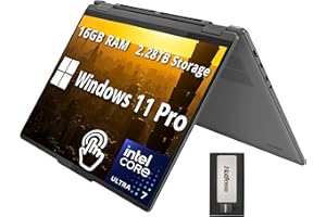 Lenovo Yoga 7i 2-in-1 16" 2K Touchscreen Laptop, Intel Ultra 7 155U, 16GB LPDDR5X, 2.28TB Storage(2TB SSD +288GB Docking Stat