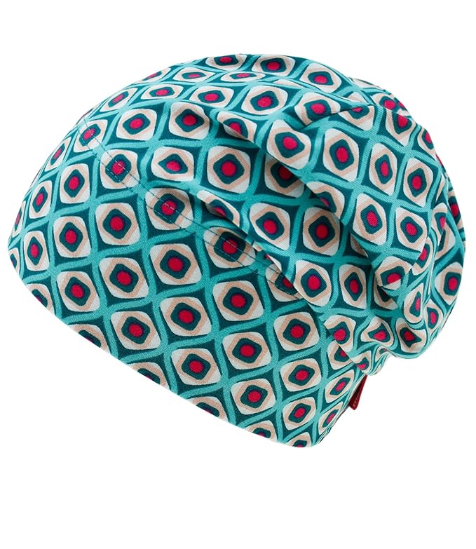 EveryKid Maximo Mädchenbeanie Jerseybeanie Sommerbeanie Beanie Sommermütze Jerseymütze Gemustert für Kinder (MX-73500-960900-