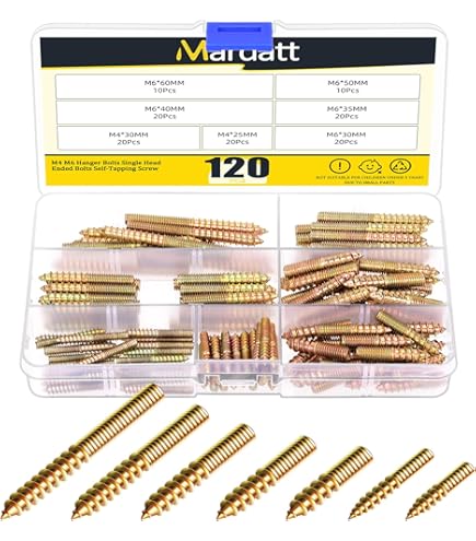 20Pcs M6x60mm Hanger Bolt Double Headed Bolt Self-Tapping - View #4