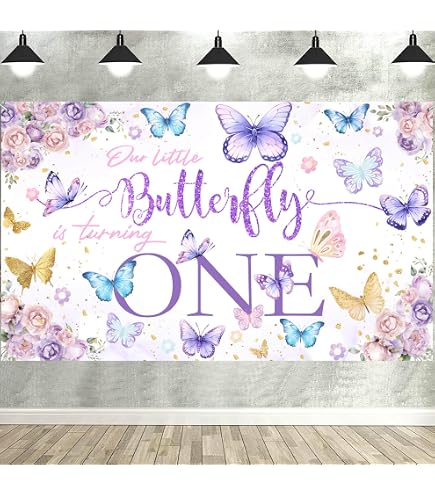 Fotohintergrund 'A Little Butterfly Is On The Way' – 2,1x1,5 M, Rosa Blumen & Schmetterlinge | Für Babyparty & Fotoshooting