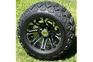 GOLF CART TIRE SUPPLY 10" LANCER Golf Cart Wheels and 18x9-10 DOT All Terrain Golf Cart Tires Combo - Set of 4 (Fits All Carts!)