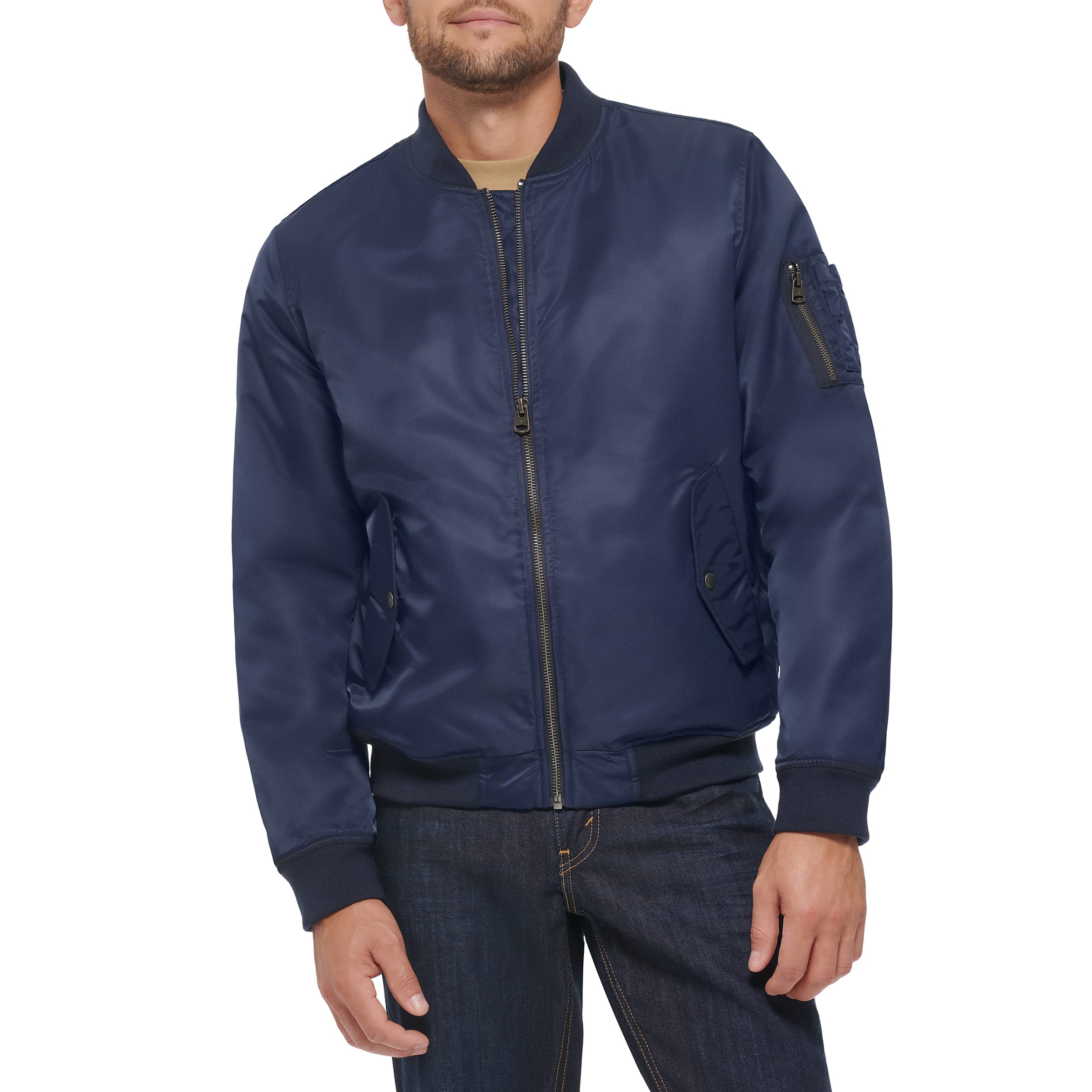Levi's Men's MA-1 Flight Lightweight Zip-Up Bomber Jacket, Navy MA-1 Filled, XX-Large Image