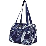 PackIt Freezable Hampton Lunch Bag, Navy Leaves