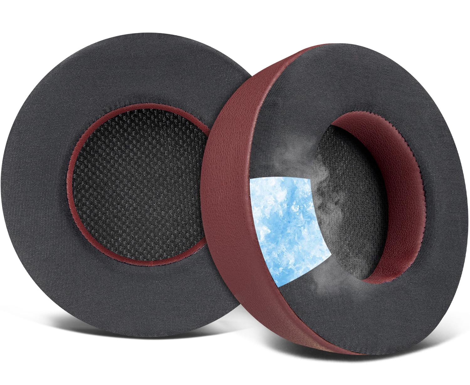 SOULWIT Cooling-Gel Ear Pads Replacement for Corsair Virtuoso RGB Wireless XT SE Gaming Headset, Earpads Cushions with High-Density Noise Isolation Foam, Added Thickness - Burgundy