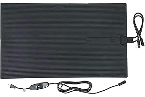 DR. INFRARED HEATER DR-101 Heated Rubber Snow Melting Mat, 300W, 23x40 Inches, with 10 Ft. GFCI Cable