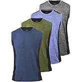 Rosyline 4 Pack Men's Workout Tank Tops Quick Dry Gym Muscle Tee Bodybuilding Fitness Sleeveless Shirts