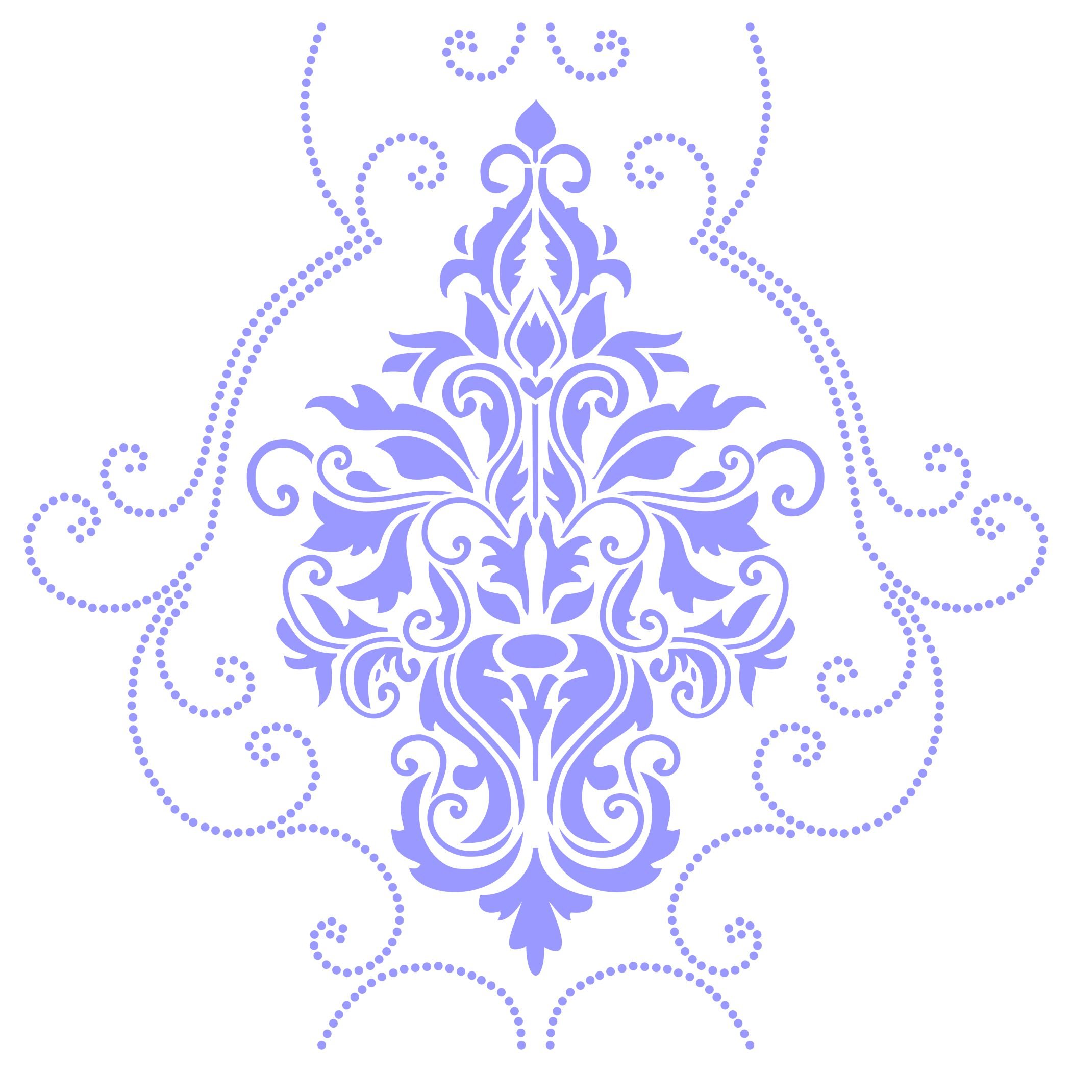 Damask Stencil - 28 x 25.5cm (M) - Reusable Large Floral Allover Pattern Wall Stencil Template